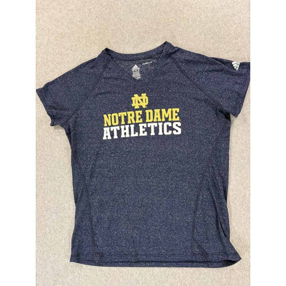 Notre Dame Fighting Irish Adidas Athletics Shirt (Women's Large) Blue